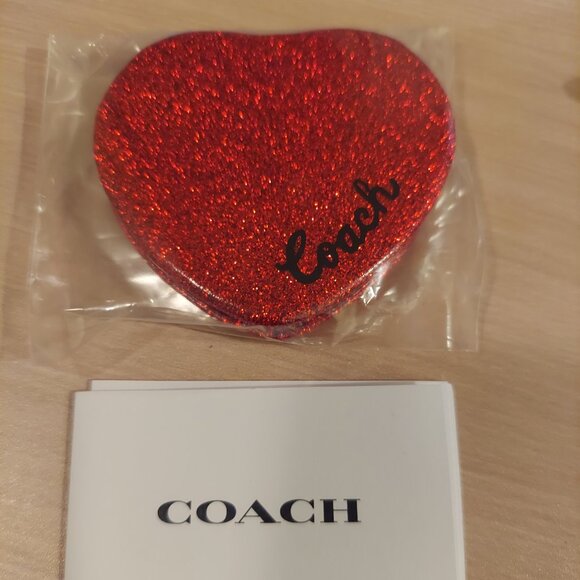 COACH GLITTER HEART MIRROR - Picture 1 of 8